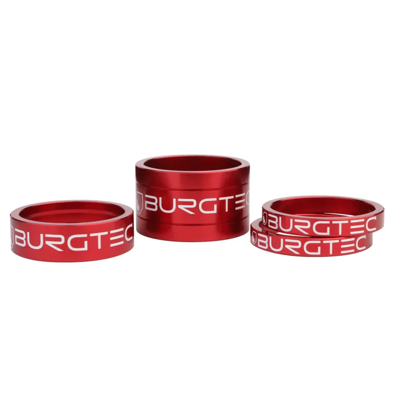 Burgtec Stem Spacer Kit - Race Red 5mm Spacer x2 10mm Spacer 20mm Spacer